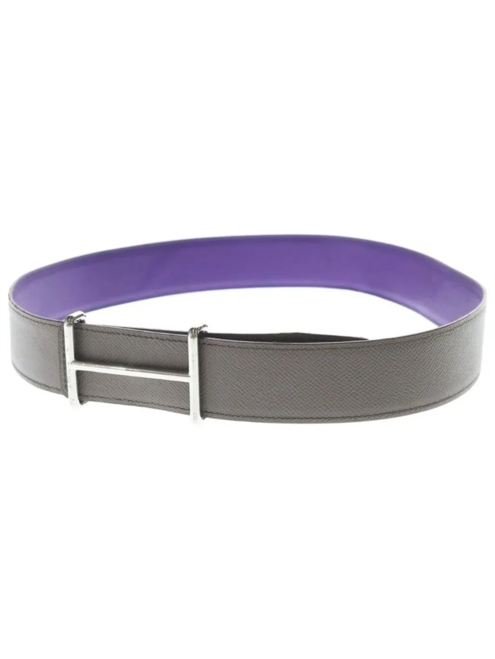 Hermes Constance Idem Reversible Belt Purple Gray